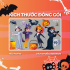 Decal  trang trí halloween combo 4m lâu đài tím - 1