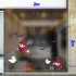 Decal trang trí halloween cửa kính phù thủy áo tím - 