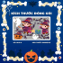 Decal trang trí halloween cửa kính phù thủy áo tím - 1
