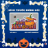 Decal trang trí halloween cửa kính quả bí vàng và phủ thủy - 1