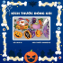 Decal trang trí halloween cửa kính quả bí vàng và phủ thủy - 2