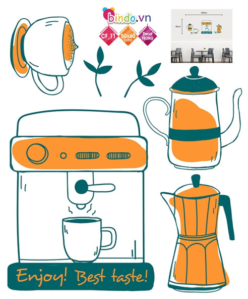 Decal dán tường decal trang trí quán số 11, có sẵn keo, dán quán cafe, đẹp ở TPHCM - 1