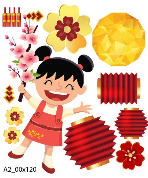 Decal trang trí tết xuân 2020 combo số 21 - 2