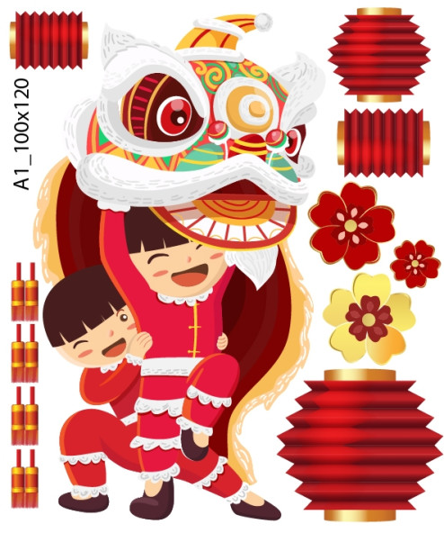 Decal trang trí tết xuân 2020 combo số 21 - 1