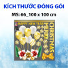 Decal Noel Chữ merry christmas và bong bóng vàng - 1