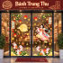 Decal trung thu dán cửa kính ra vào chị hằng vui cùng thỏ ngọc - 