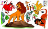 Decal dán decal vua sư tử (lion king), chi tiết rời, dán lớp học mầm non, đẹp TPHCM -