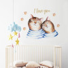 Decal đôi mèo dễ thương đáng yêu dán trang trí tường kính đẹp - 1