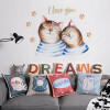 Decal đôi mèo dễ thương đáng yêu dán trang trí tường kính đẹp - 4