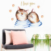 Decal đôi mèo dễ thương đáng yêu dán trang trí tường kính đẹp - 