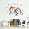 Decal đôi mèo dễ thương đáng yêu dán trang trí tường kính đẹp - 3