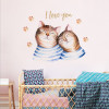 Decal đôi mèo dễ thương đáng yêu dán trang trí tường kính đẹp - 2