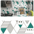 Giấy decal dán bếp hình học xanh -