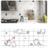 Giấy decal dán bếp đôi mèo xinh đáng yêu -
