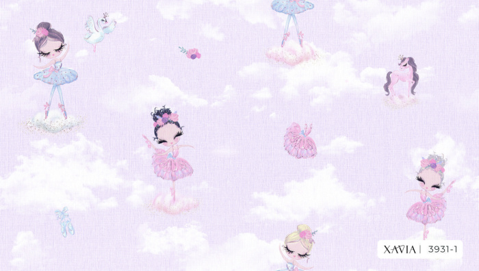 Giấy dán tường hàn quốc hồng  XAVIA  3931-1  - 1