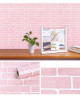 giấy dán tường 3d giả gạch decal cuộn gạch hồng, có sẵn keo, dán tường phòng bé, phòng ngủ trường mầm non, giá rẻ ở TPHCM - 