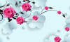 Tranh dán tường Hoa hồng 3D - 