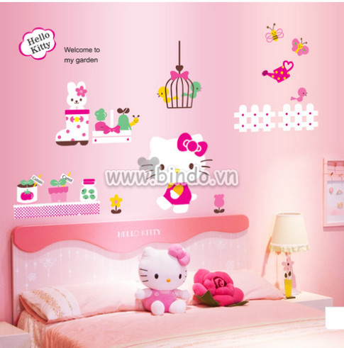 Decal dán hello kitty 6, chi tiết rời, dán tường phòng bé, giá rẻ TPHCM - 4