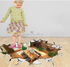 Decal 3D nhìn từ trên cao vào phòng khách tạo chiều sâu - 2