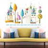 Ngôi nhà cổ tích decal dán, size 1,30 x  0,80 (m) (dài x rộng), dán phòng bé gái, chi tiết rời ở TPHCM - 2