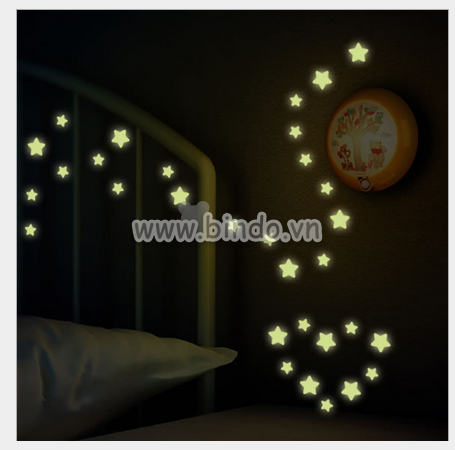 Decal ngôi sao dạ quang phát sáng nhiều màu (99 cái) - 4