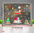 Decal Noel - Người tuyết và cây thông hồng -