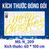 Decal Noel-Merry Christmas và bông tuyết - 1