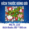 Decal Noel-Ông già, cây thông, ngôi nhà, quả châu - 3