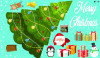 Decal Noel-ông già cưỡi xe và cây thông - 1