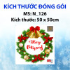 Decal Noel-quà, vòng nguyệt quế, cây thông giáng sinh - 1
