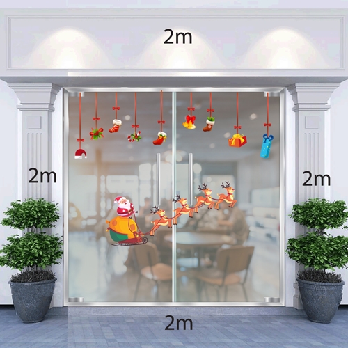 Decal Ông già Noel ,xe tuần lộc và dây treo -