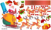 Decal Ông già Noel ,xe tuần lộc và dây treo - 1