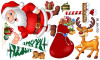 Decal Ông già Noel,tuần lộc và túi quà - 1