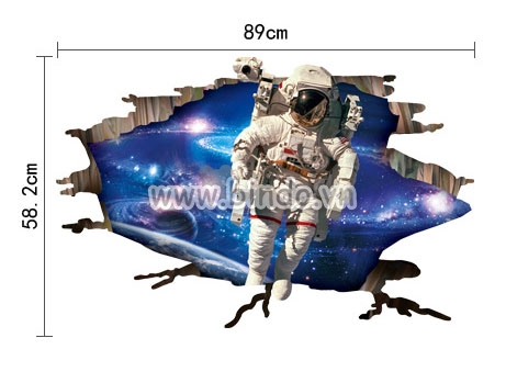 Decal dán phi hành gia 3d hành tinh vũ trụ, dán theo sở thích, dán phòng bé, giá rẻ tại TPHCM - 2