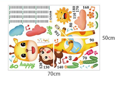 Decal dán thước đo chiều cao hươu khỉ, chi tiết rời, dán phòng bé, tại TPHCM - 5