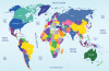 Tranh bản đồ thế giới nhiều màu có tên quốc gia tỉnh thành và đảo - 3