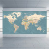 Tranh bản đồ thế giới nhiều màu có tên quốc gia tỉnh thành và đảo - 5