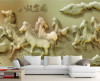 Tranh dán tường 3D ngựa mã đáo thành công giả ngọc màu trắng dán tường phòng khách, phòng sếp đẹp - 4