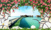 Tranh 3d biển và giàn hoa hồng - 1