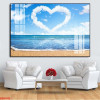 Tranh cảnh biển mây trái tim -