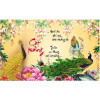 Tranh con công và hoa mẫu đơn chữ Cát Tường - 1