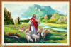 Tranh dán tường công giáo Chúa và đàn cừu - 1