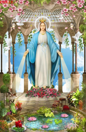 Tranh dán tường công giáo Đức Mẹ Maria - 1
