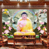 Tranh dán tường phật giáo Đức Phật A Di Đà và đàn hạc  - 1
