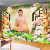 Tranh dán tường phật giáo Đức Phật A Di Đà và hoa sen - 