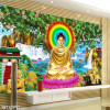 Tranh dán tường phật giáo Đức Phật và ánh hào quang tỏa sáng - 
