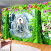 Tranh dán tường phật giáo Phật Thích Ca ngồi trên hoa sen - 