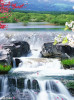 Tranh phong cảnh thác nước hoa đỏ -