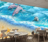 Tranh dán tường trang trí quán bờ biển - 