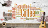 Tranh dán tường trang trí quán chữ coffee vàng - 1